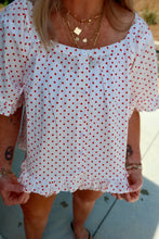 Load image into Gallery viewer, Square Neck Ruffled Polka Dot Print Top
