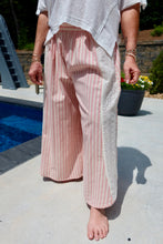 Load image into Gallery viewer, Floral Eyelet Side Elastic Stripes Wide Leg Pants (4 Colors)
