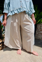Load image into Gallery viewer, Floral Eyelet Side Elastic Stripes Wide Leg Pants (4 Colors)
