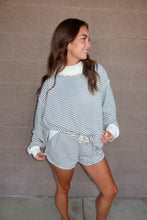 Load image into Gallery viewer, Terry Stripe Print Mock Neck
