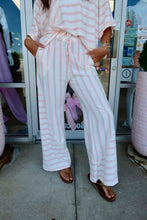 Load image into Gallery viewer, Mixed-Stripe Terry Wide-Leg Pants
