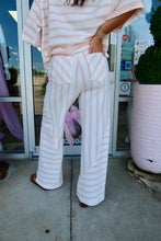 Load image into Gallery viewer, Mixed-Stripe Terry Wide-Leg Pants

