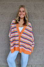 Load image into Gallery viewer, Multi-Stripe Oversized Sweater Cardigan
