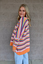 Load image into Gallery viewer, Multi-Stripe Oversized Sweater Cardigan
