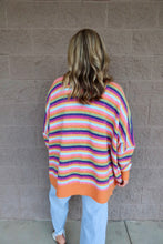 Load image into Gallery viewer, Multi-Stripe Oversized Sweater Cardigan
