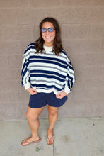 Load image into Gallery viewer, Striped Oversized Crewneck Top
