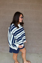 Load image into Gallery viewer, Striped Oversized Crewneck Top
