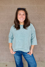 Load image into Gallery viewer, Washed 3/4 Sleeve Boxy Sweater (3 Colors)

