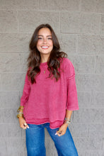 Load image into Gallery viewer, Washed 3/4 Sleeve Boxy Sweater (3 Colors)
