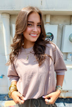 Load image into Gallery viewer, Striped Contrast Trim Rib Banded Top (8 Colors)
