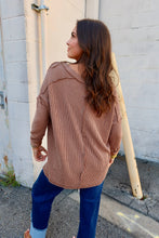 Load image into Gallery viewer, Raised Rib Long Sleeve V Neck Top (4 Colors)
