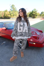 Load image into Gallery viewer, Zebra Print "Ga" Mock-Neck Sweatshirt
