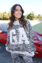 Load image into Gallery viewer, Zebra Print "Ga" Mock-Neck Sweatshirt
