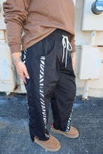 Load image into Gallery viewer, Zebra Side-Striped Wide-Leg Windbreaker Pants
