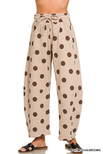Load image into Gallery viewer, Polka Dot Fleece Barrel Sweatpants- Ash Mocha
