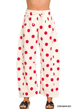Load image into Gallery viewer, Polka Dot Fleece Barrel Sweatpants- Ruby
