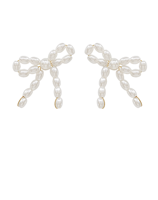 Pearl Ribbon Earrings