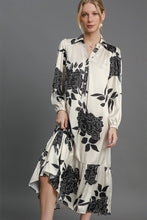 Load image into Gallery viewer, Umgee Ruffle Hem Flower Print Johnny Collar Dress
