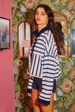 Load image into Gallery viewer, Zip-Neck Stripe Pullover Top
