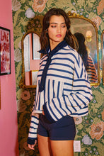 Load image into Gallery viewer, Zip-Neck Stripe Pullover Top
