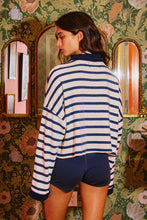 Load image into Gallery viewer, Zip-Neck Stripe Pullover Top
