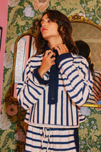 Load image into Gallery viewer, Zip-Neck Stripe Pullover Top
