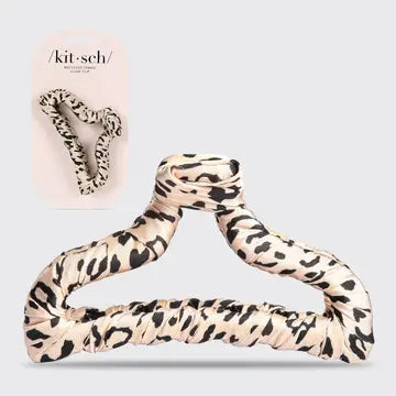 Satin Wrapped Claw Clip- Leopard